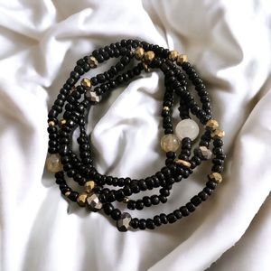 Black and Gold Boho Waistbead